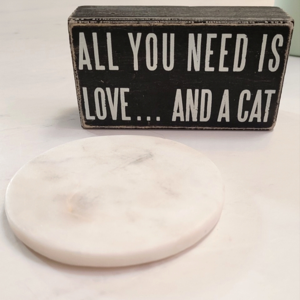 "All you need is love...and a cat" decor
